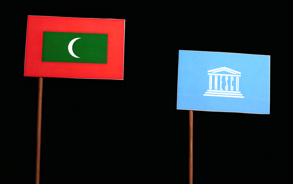 Maldives Flag and Unesco Logo